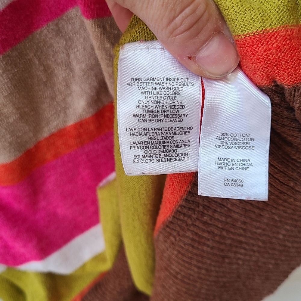 Jones New York L Women's Colorful Striped Sweater - Picture 5 of 13